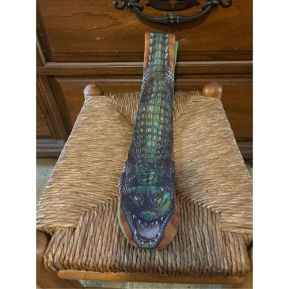 Ralph Marlin 1988 Vintage Crocodile Anima Art Neck Tie USA - Picture 3 of 9